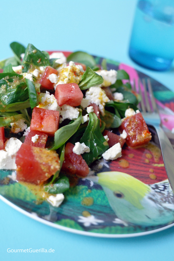  FUCT's Delight: Poultry salad (lettuce) with melon, feta cheese and thyme dressing 